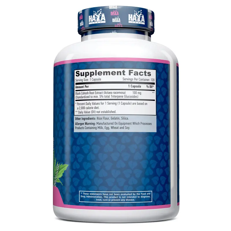 Натуральна добавка Haya Labs Black Cohosh 100 mg 120 капсул - фото 2