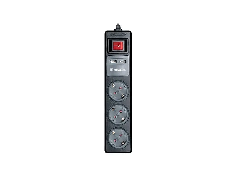 Подовжувач REAL-EL RS-3 USB Charge 1.8m