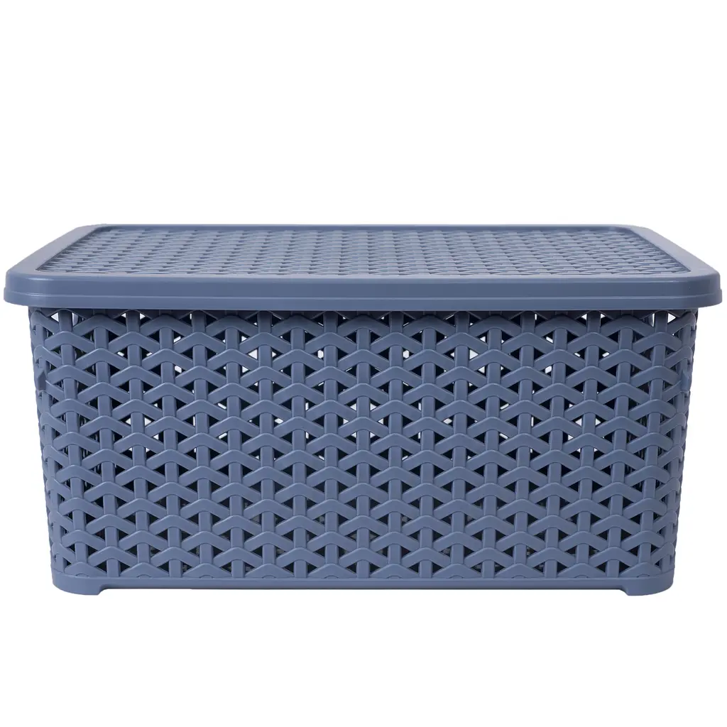 Корзина Diomedea с крышкой 34.5x24.5x15.5 см 10 л серо-голубая (К13-121)  - фото 2