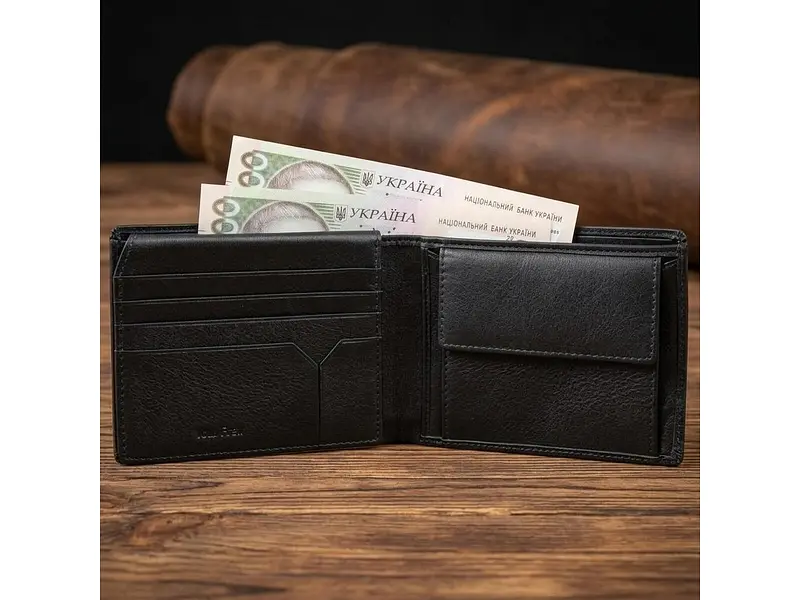 Чоловічий портмоне натуральна шкіра Cortina 5017 nero Чорне 12,5х9,5х1,5 см TONY PEROTTI acs0032392 - фото 2