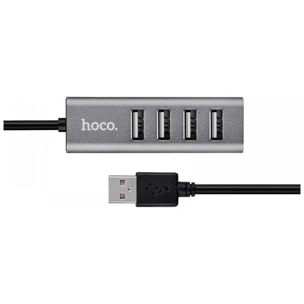 Концентратор HOCO USB 2.0 to 4xUSB Line machine HB1 Tarnish (6957531038139) - фото 2