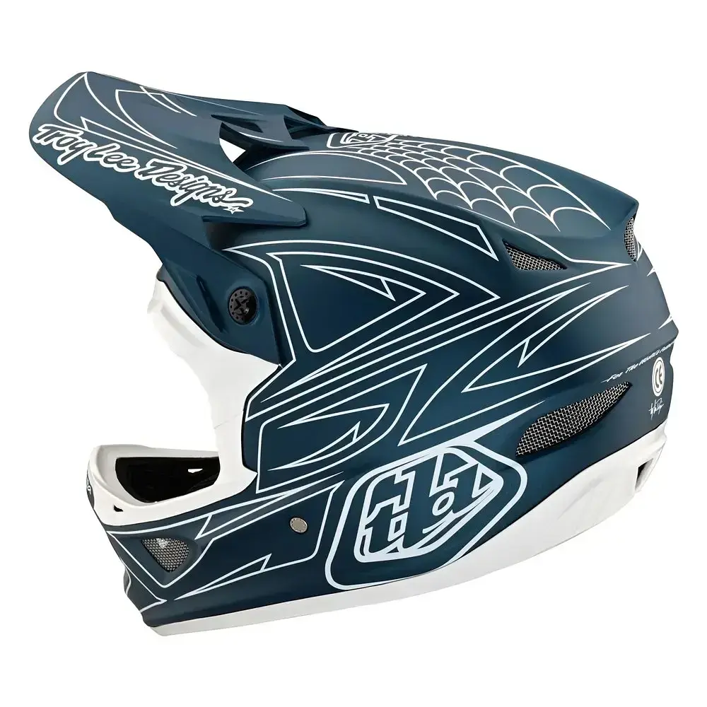 Велошолом Troy Lee Designs D3 Fiberlite SpiderStripe Blue L (1106-198550034) - фото 2
