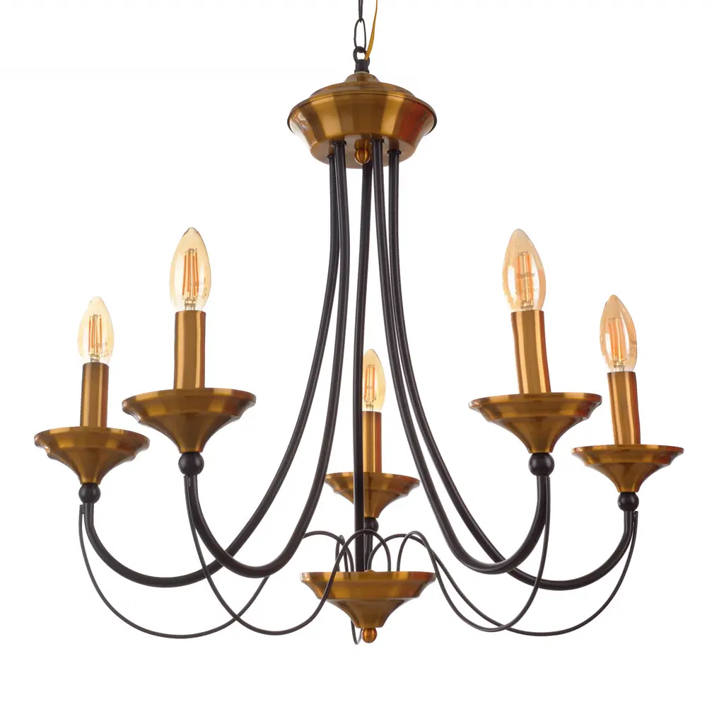 Люстра подвесная Brille свеча Е27 60W BK+DAB (BKL-727S/5) - фото 5