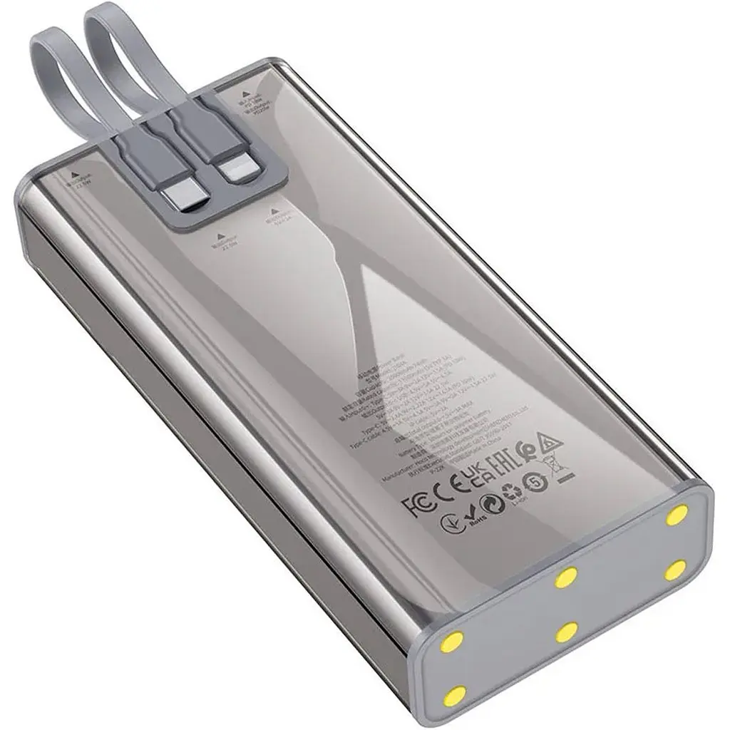 Зовнішній акумулятор Hoco J104A Discovery Edition 20000mAh 22.5W Gray (788962) [109963] - фото 5