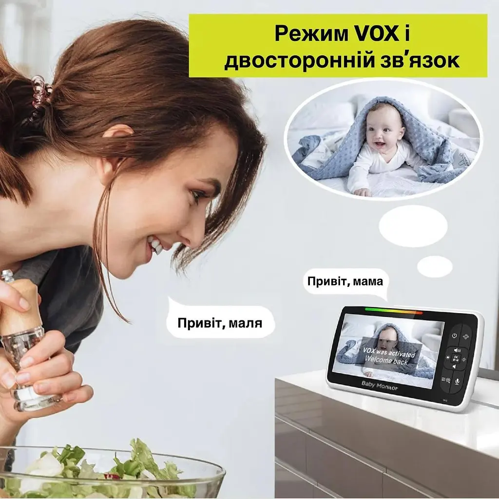 Радіоняня Baby Monitor SM650 з відеоспостереження, двостороннім зв'язком та нічним баченням - фото 7
