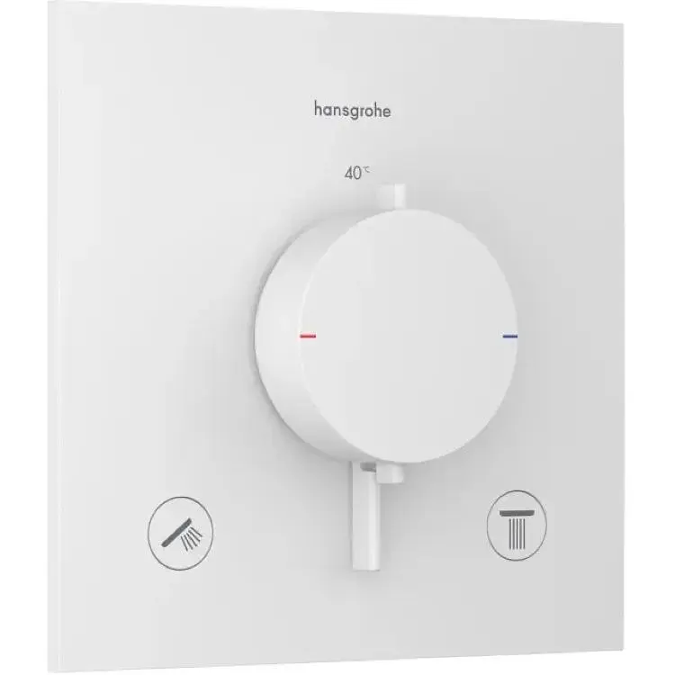 Термостат для душу Hansgrohe Ecostat Comfort E прихованого монтажу 2 function matt white 33711700