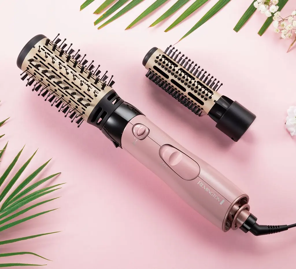 Фен-щетка Remington Coconut Smooth, 1000Вт, 2 режима, ионизация, холодный обдув, 2 насадки, черно-розовый - фото 8