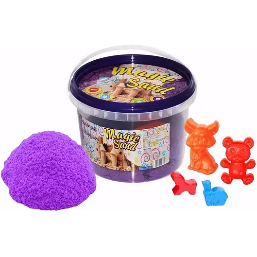 Кінетичний пісок Strateg Magic Sand бузкового кольору у відрі 500 г
