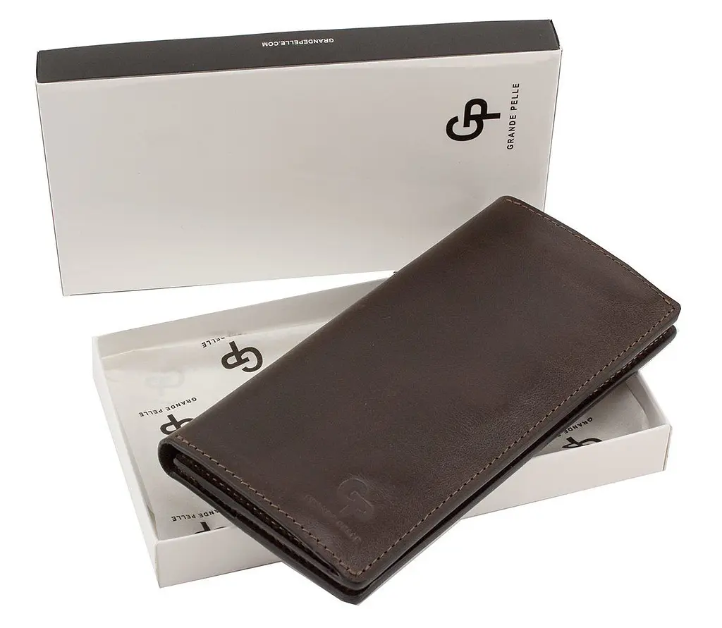 Стильное мужское портмоне из кожи GRANDE PELLE 19,5х10х2,5 см acs0024468 - фото 6