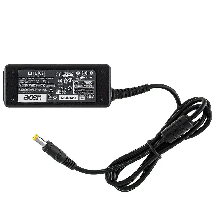 Блок живлення для ноутбука ACER 19V 1.58A 30W 5.5x1.7 мм 3 holes чорний (без кабелю!) - фото 2
