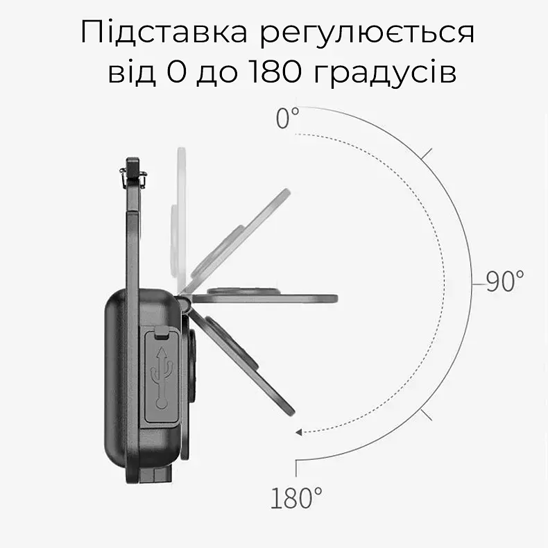 6W ліхтар-брелок 1800 Лм з магнітом Mini COB на акумуляторі 500 мАг, водонепроникність IP44, Чорний (1800LM) - фото 4
