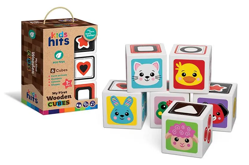 Дерев'яна іграшка Kids hits KH20/007 Кубики набір 6шт. 12,4 x 19,1 x 6,5 см
