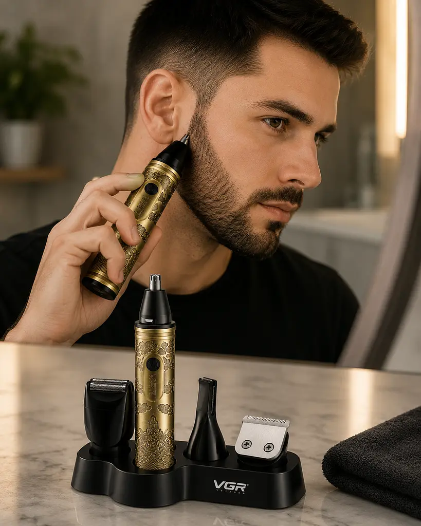 Тример VGR V 621 Gold / Тример акумуляторний 4 в 1 / Тример для стрижки 4 насадки - фото 2