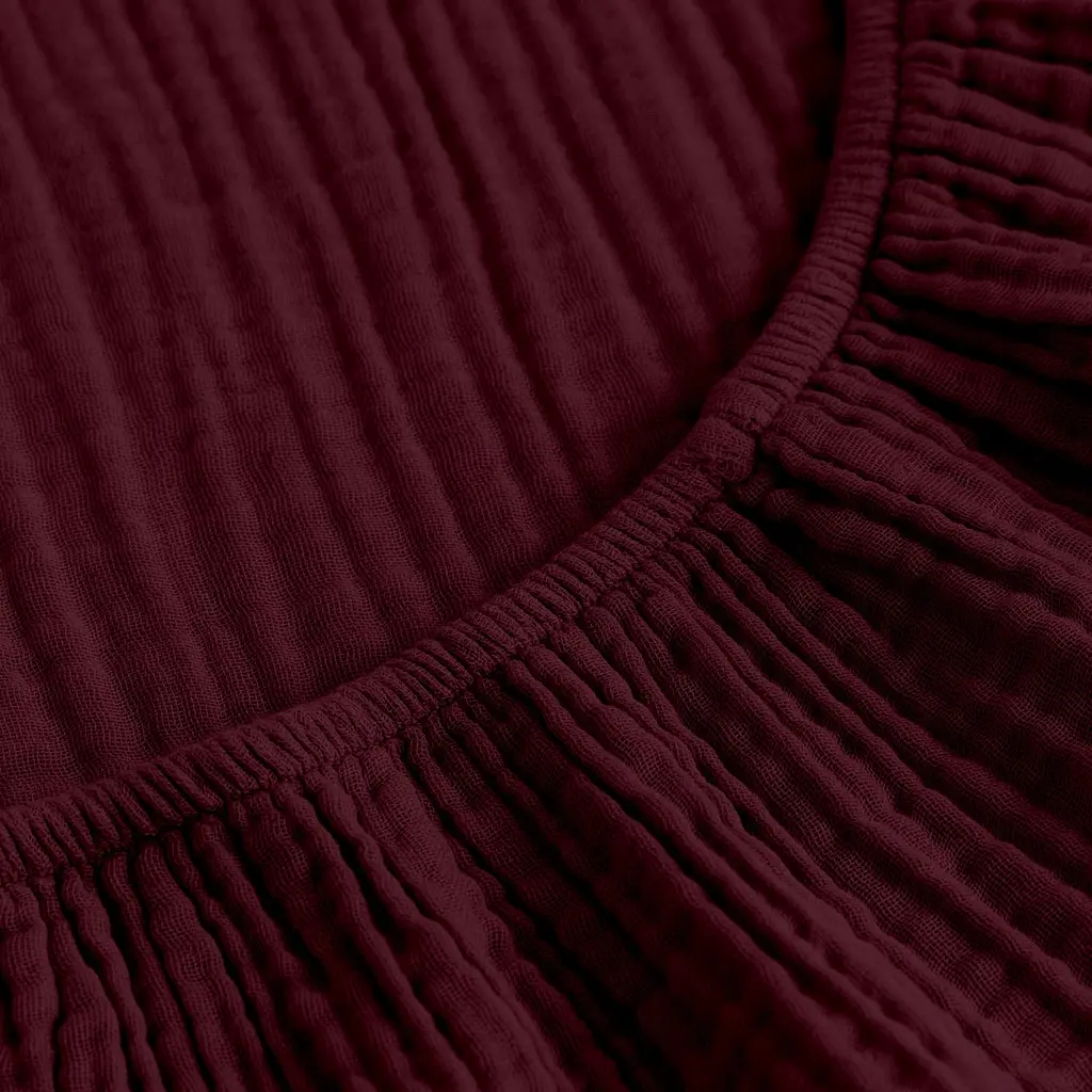 Комплект постільної білизни Cosas Ruby Євро муслін бордо (Muslin_57Bordo_El-57Bordo_200) - фото 8