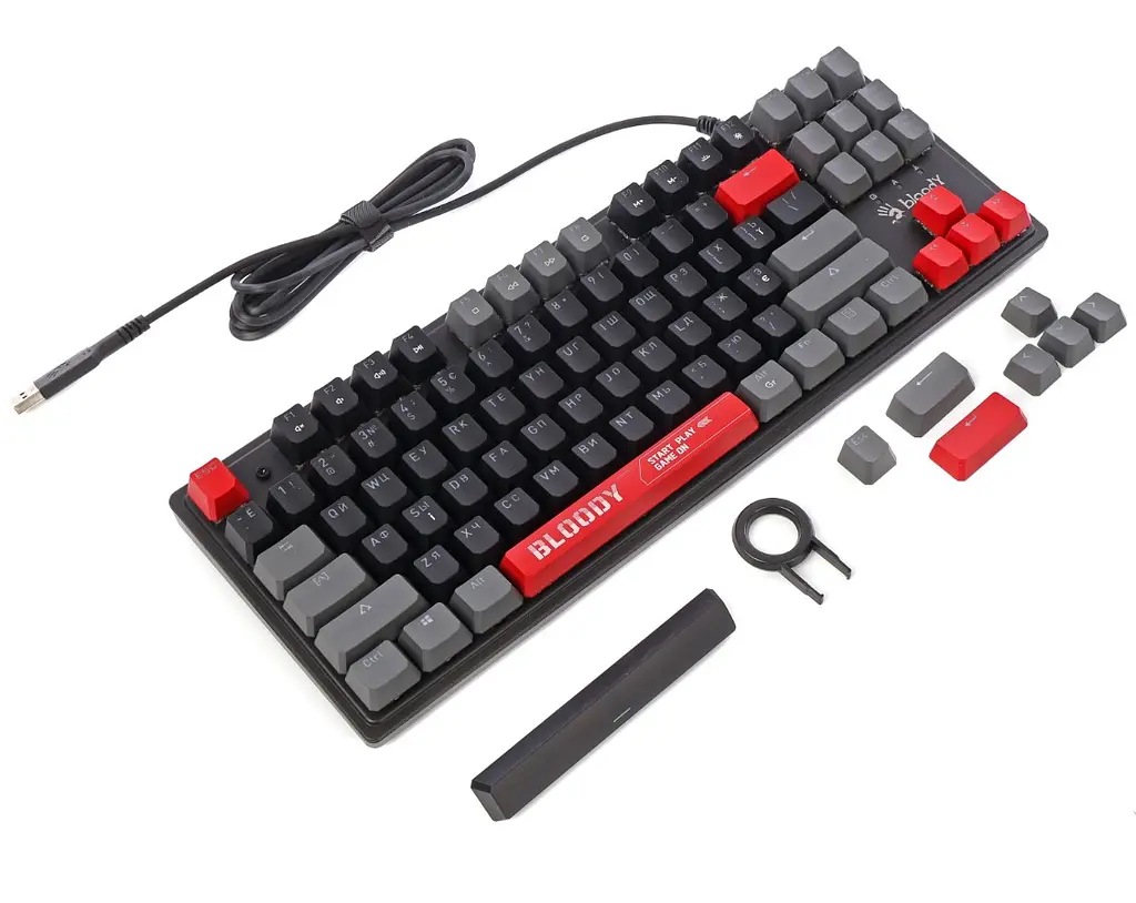 Клавиатура игровая механическая A4Tech Bloody S-310 BLMS Red Plus Switch USB RGB Black - фото 6