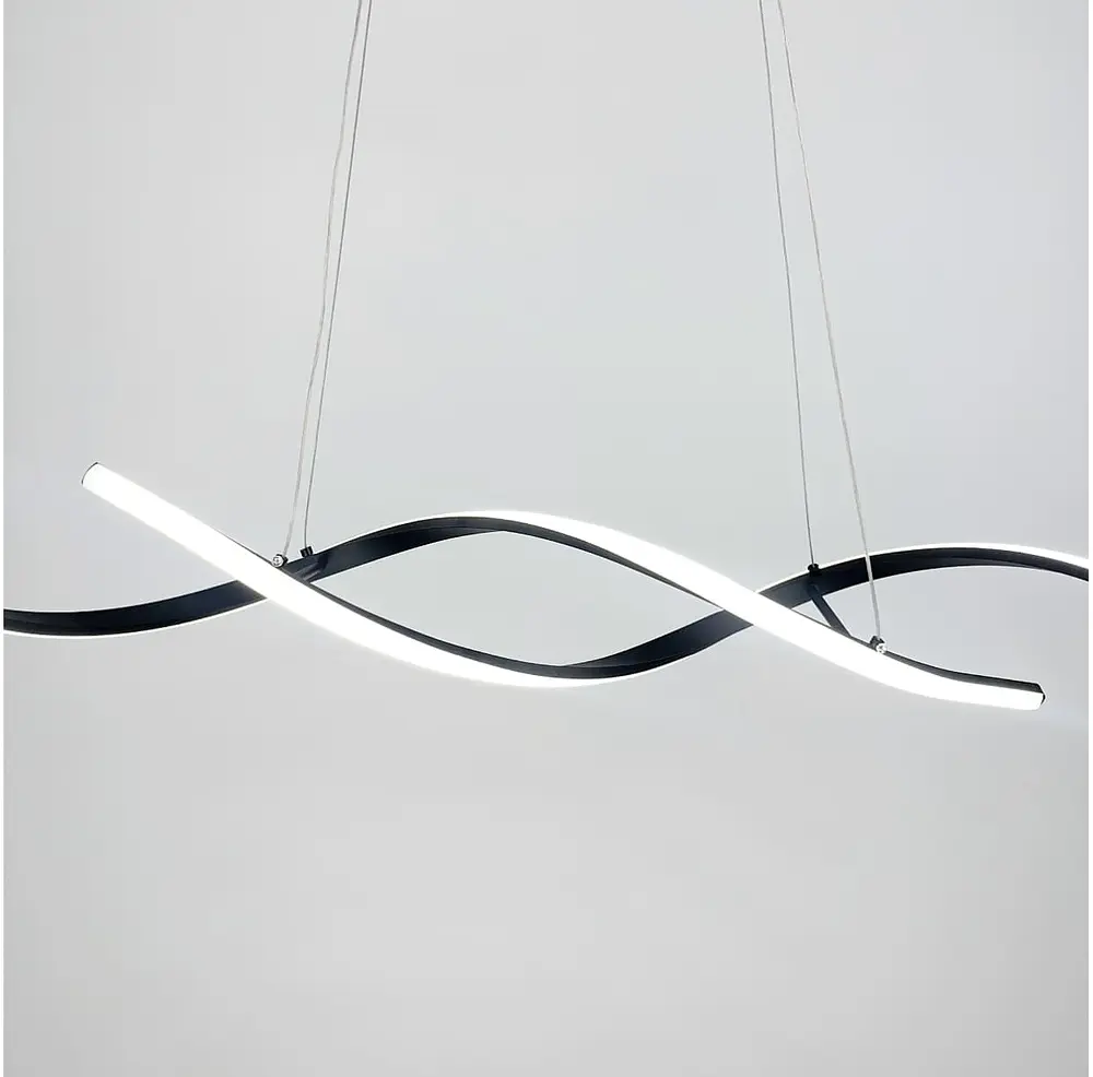 Удлиненная люстра Gemo Led в черном каркасе Line.F Длина 100 см - фото 2