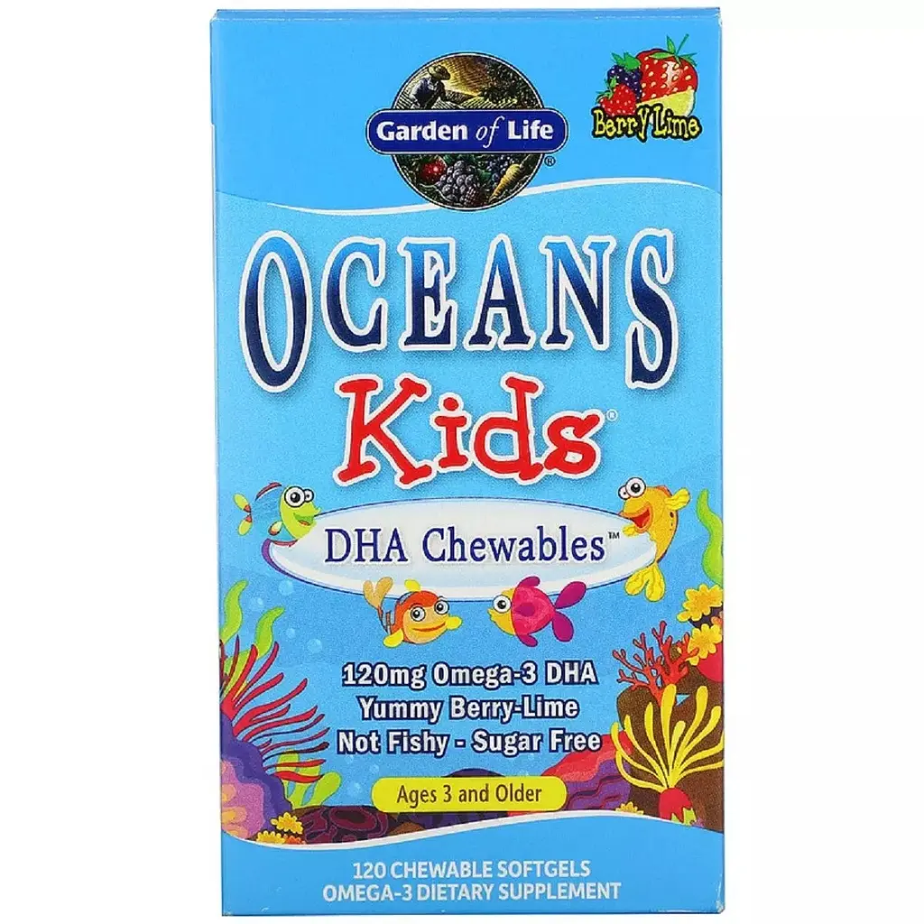 Комплекс для дітей Омега 3 з ДГК Garden of Life Oceans Kids Ягідний Лайм 120 мг 120 жувальних м'яких таблеток - фото 2