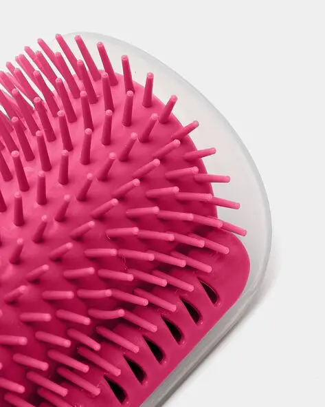 Щетка-чесалка для кошек Semi Brush-comb, Pink с угловым креплением к стене - фото 3