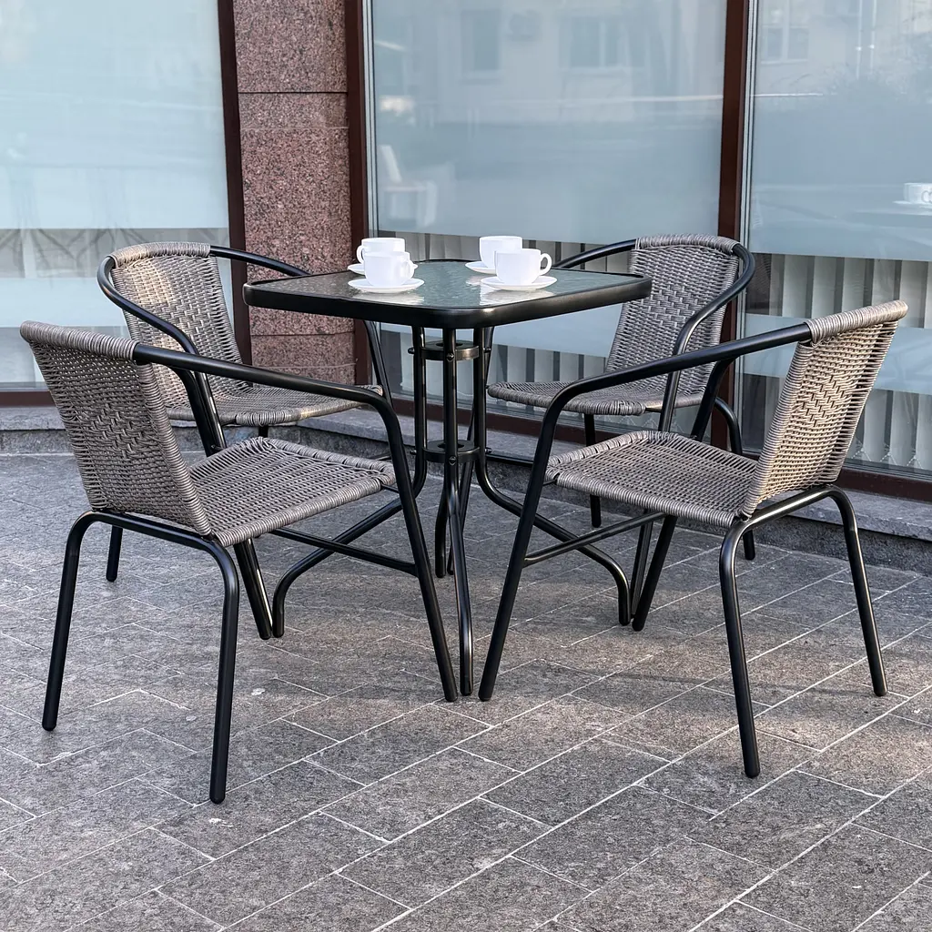Комплект садових меблів 4Points Iseo-4 з квадратним столом 70х70х70см - фото 2