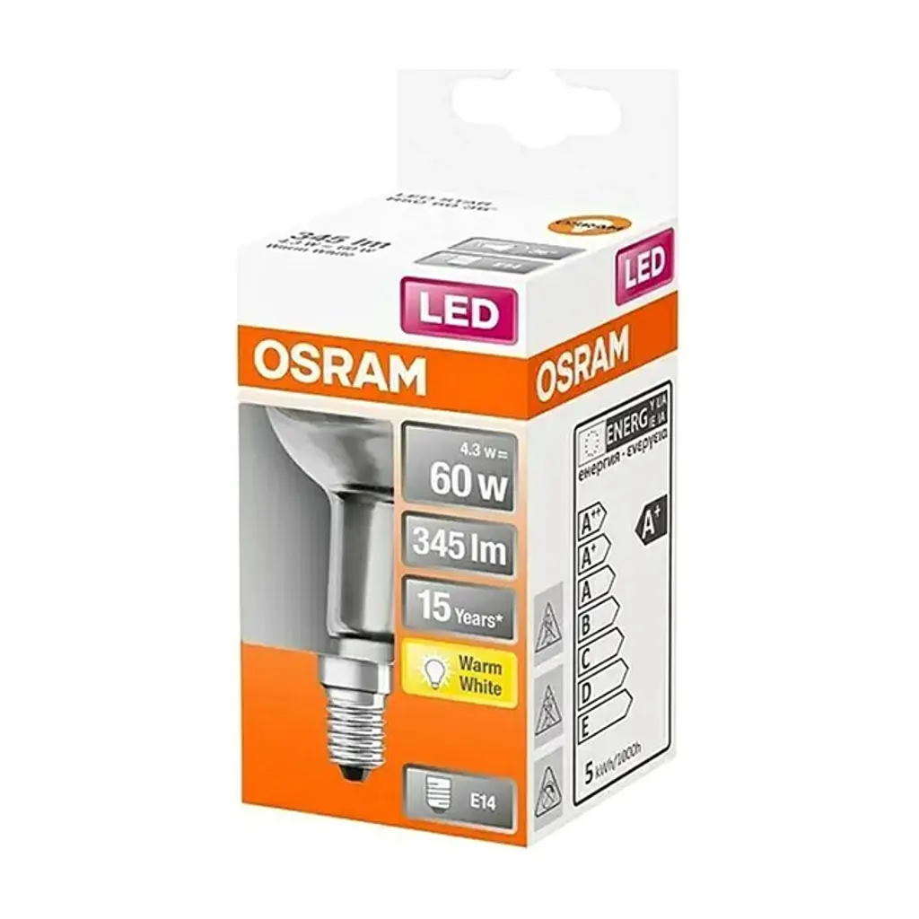 Лампочка Osram LED R50 60 4,3W/827 230V GL E14 (4058075126022) - фото 3