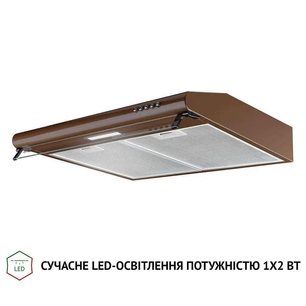 Витяжка плоска PERFELLI PL 6144 Dark BR LED - фото 4