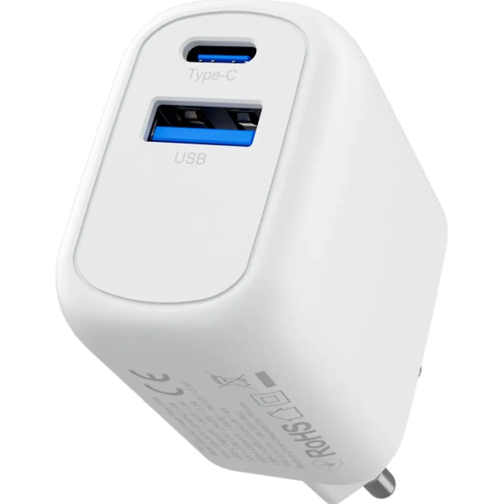 Мережевий зарядний пристрій Proove Silicone Power Plus 30W Type-C + USB White [WCSP3011002] [130282] - фото 2