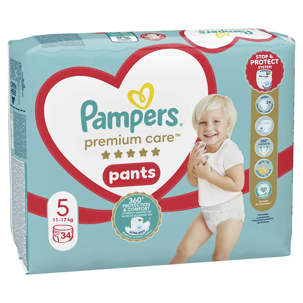 Підгузки Pampers Premium Care Pants Junior Розмір 5 (12-17 кг) 34 шт (8001090759870) - фото 2