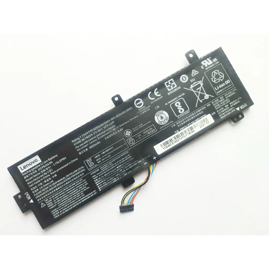 Акумулятор до ноутбука Lenovo IdeaPad 510-15 L15L2PB4, 5055mAh (39Wh), 2cell, 7.72V, Li-io (A47692) - фото 2