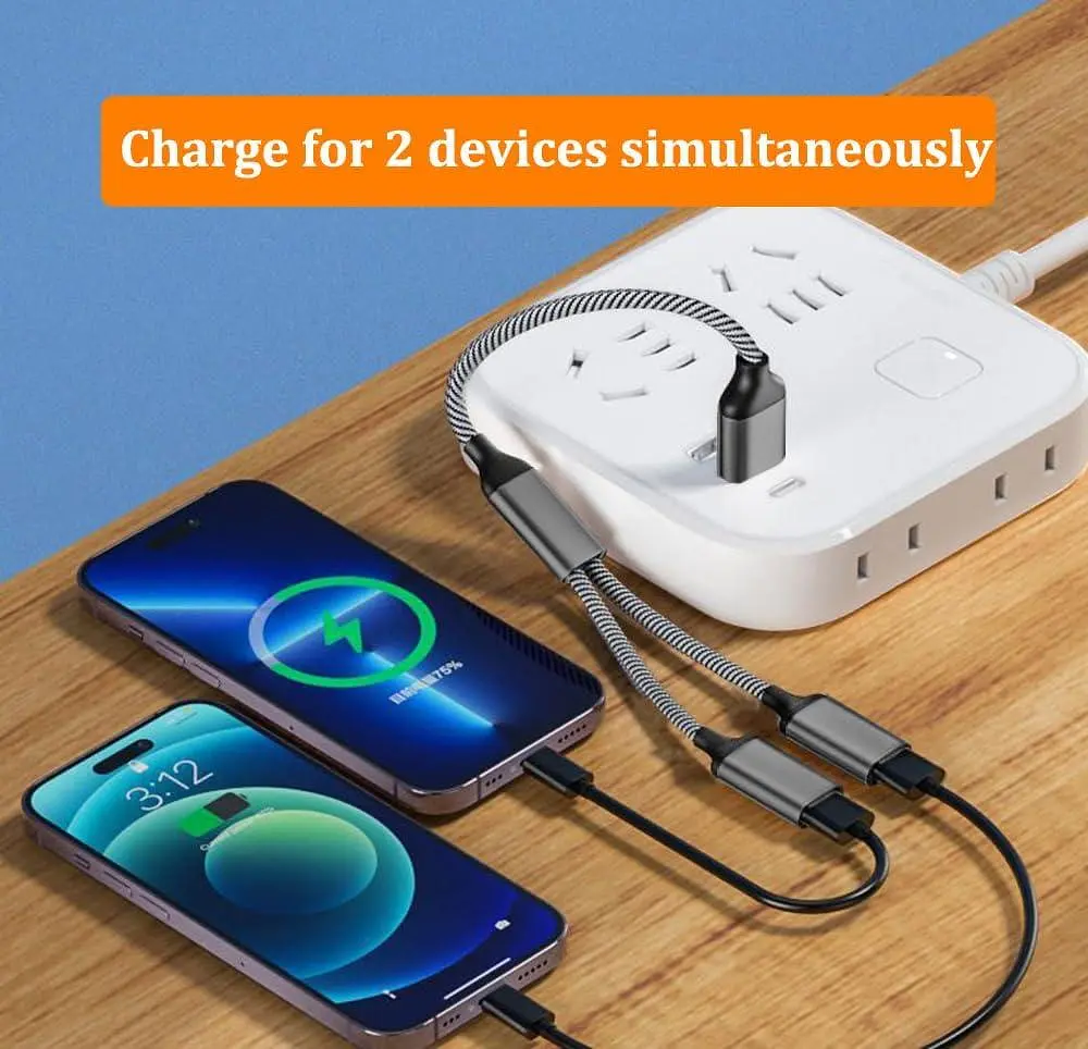 Переходник USB-C на 2 USB-A для зарядки и передачи данных - фото 4