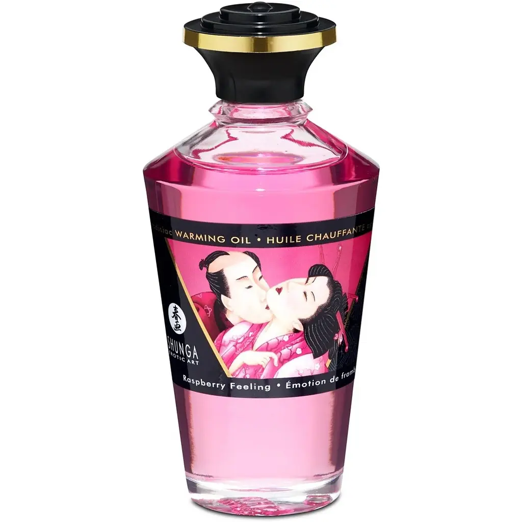 Зігрівальна масажна олія Shunga Aphrodisiac малина, 100 мл - фото 2