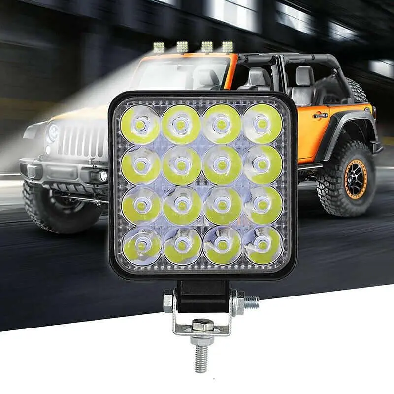 Додаткова світлодіодна LED фара 18W (1.1W x 16) 10-30V 80x80x20 mm Ближній (MINI 48W) - фото 2