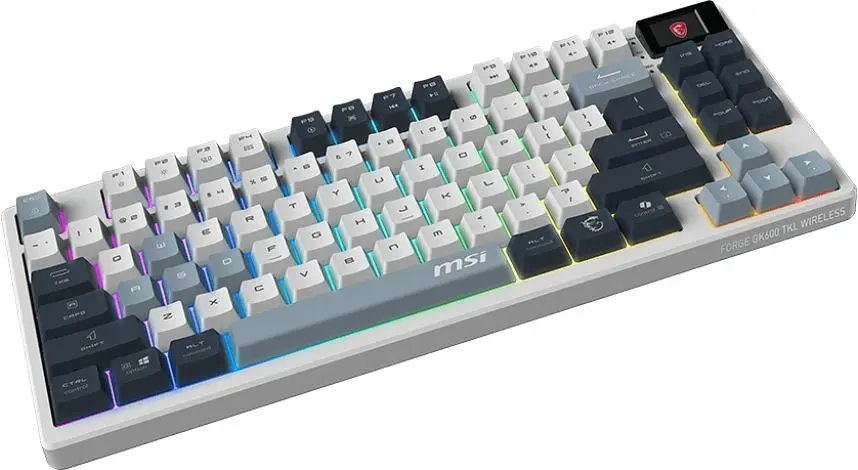 Клавіатура ігрова MSI FORGE GK600 UA SKY White KTT HiFi Linear Hot-Swappable Switches, USB Wi-Fi - фото 3