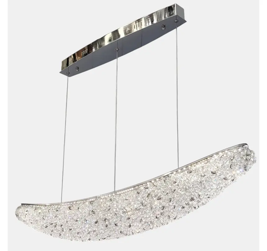 Лінійна хромована кришталева LED люстра Artlight 567-1100LCH довжиною 106 см з 3 режимами 75W - фото 5