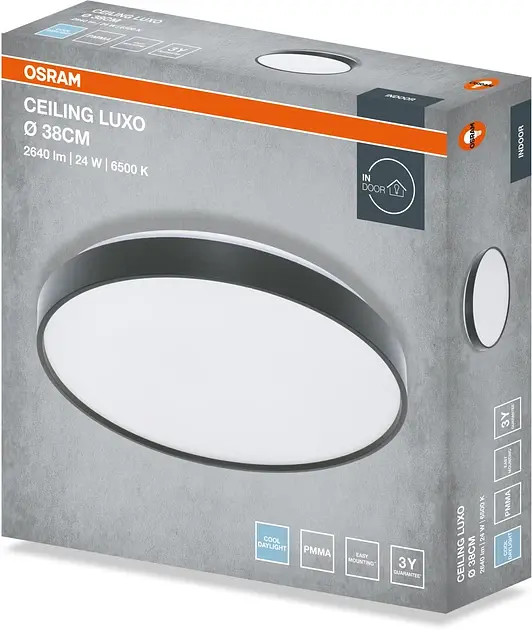 Osram Світильник накладний CEILING LUXO 24Вт 6500К чорний - фото 5