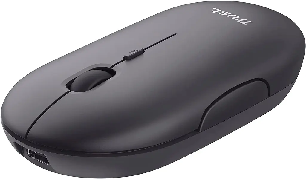 Компьютерная мышь Trust Puck Rechargeable Ultra-Thin BT/WL Silent черный teh0014000 - фото 7