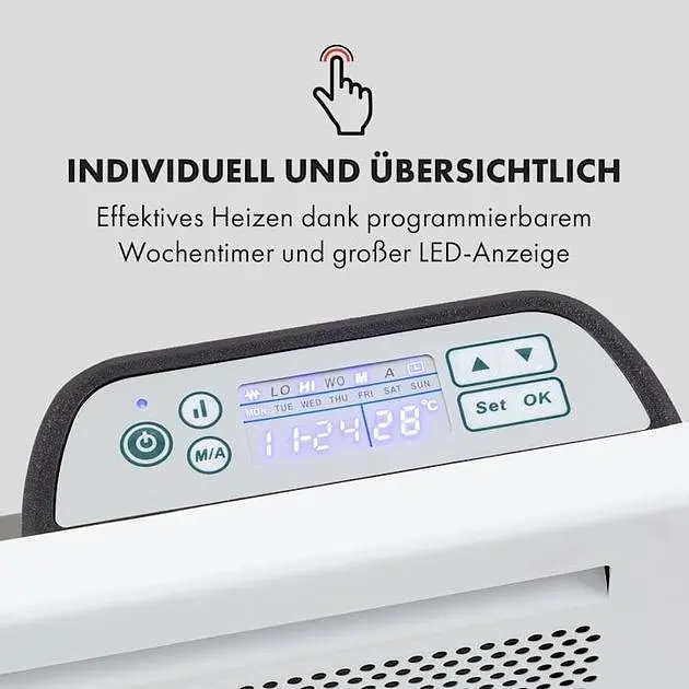 Конвекторный обогреватель Klarstein Hot Spot Slimcurve Double Wave 2 в 1 (10035059) - фото 4