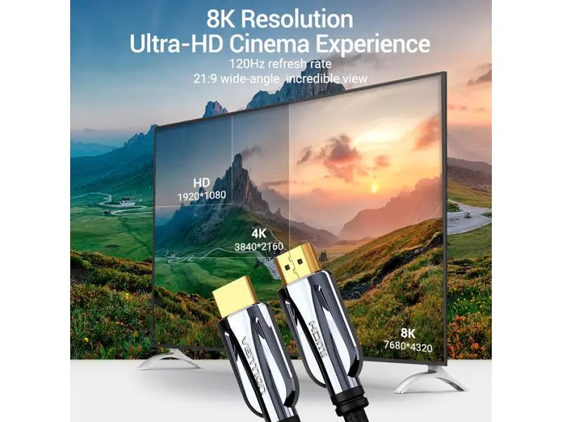 Кабель Vention HDMI to HDMI v2.1 2m Black (AALBH) - фото 12