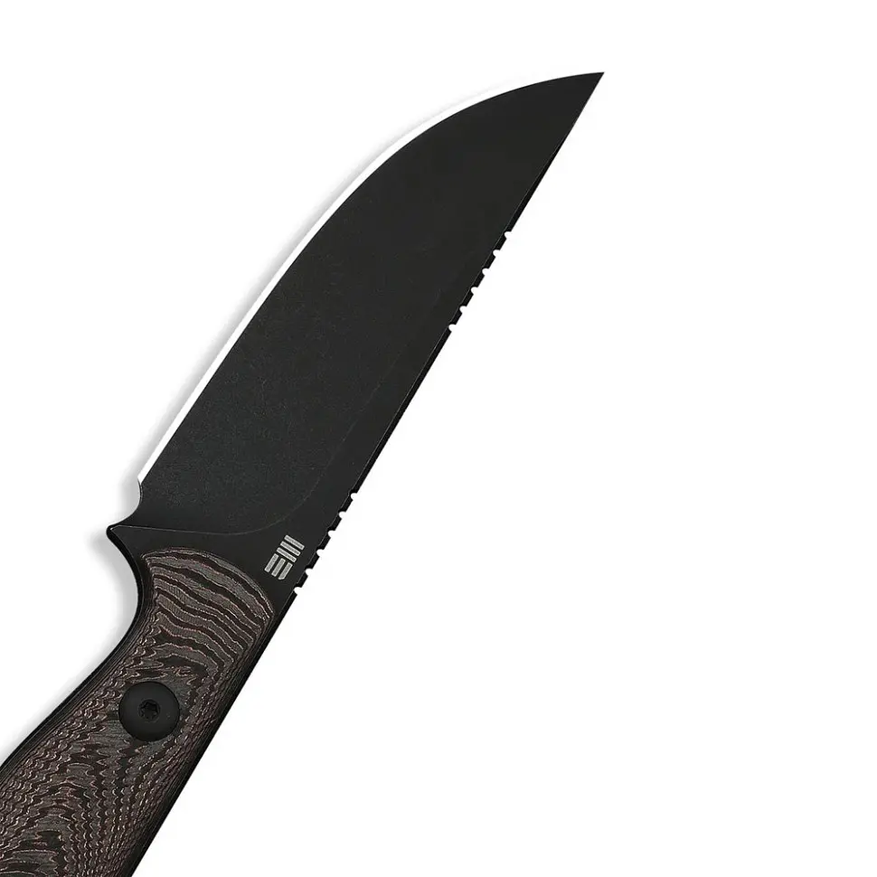 Ніж фіксований туристичний Weknife Notchline, (8.7 см) CPM S35VN /Carbon Fiber мідний з чохлом - фото 7