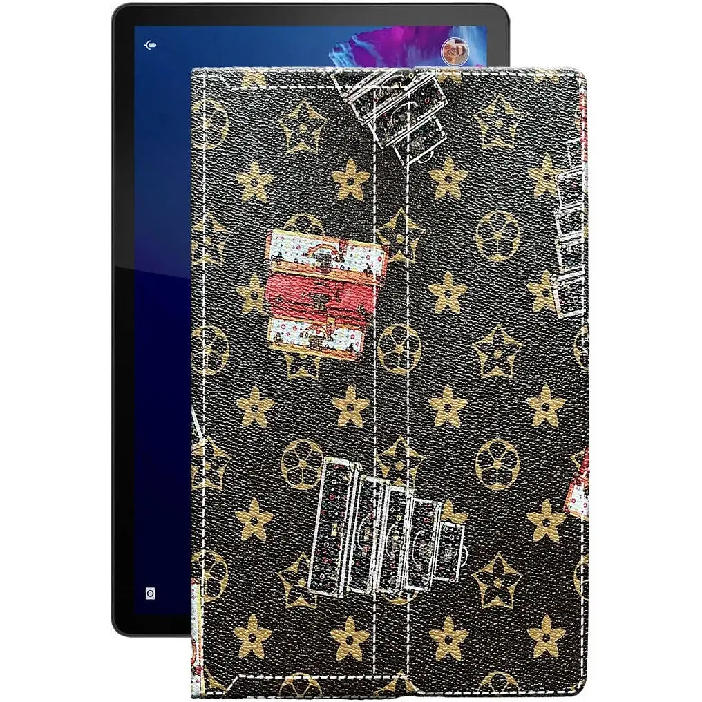 Чехол StatusCASE из экокожи для планшета Lenovo Tab P11 Pro Луи-Витон-коричневый - фото 1