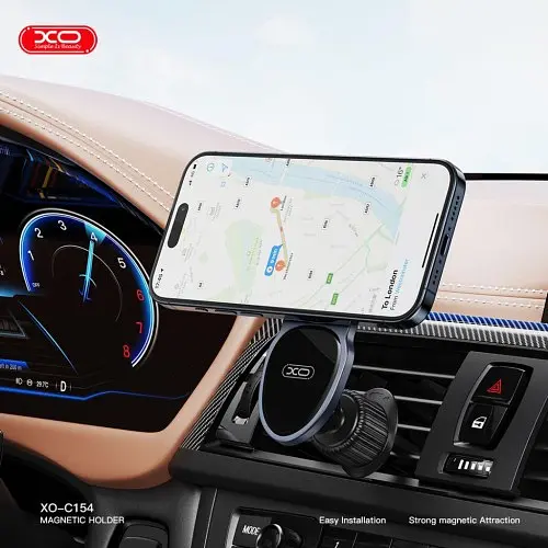 Автотримач XO C154 Round Drip Magnetic Air Vent Car Holder чорний - фото 2