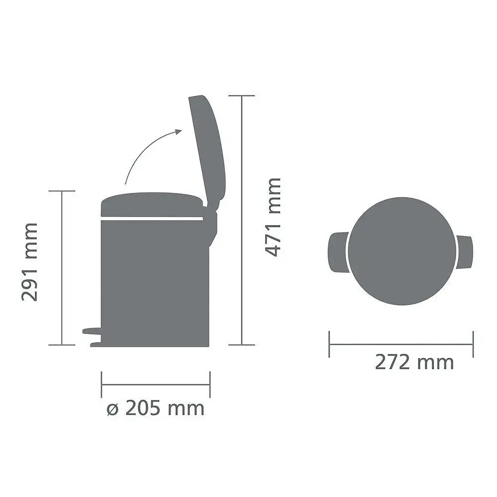 Ведро для мусора Brabantia Pedal Bin белое 5 л (112065) - фото 7