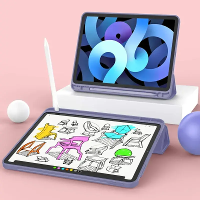 Чохол до планшета BeCover Tri Fold Soft TPU mount Apple Pencil Apple iPad Air 4 10.9 2020/2022 Purple (706751) - фото 4