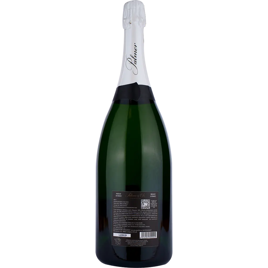 Шампанське Palmer & CoChampagne Brut Blanc de Blancs AOC, біле, брют, 1,5 л - фото 2