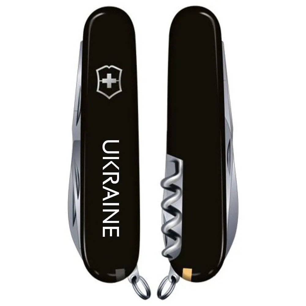 Ніж Victorinox Spartan Ukraine 91мм 12функ чорн Ukraine біл. - фото 2