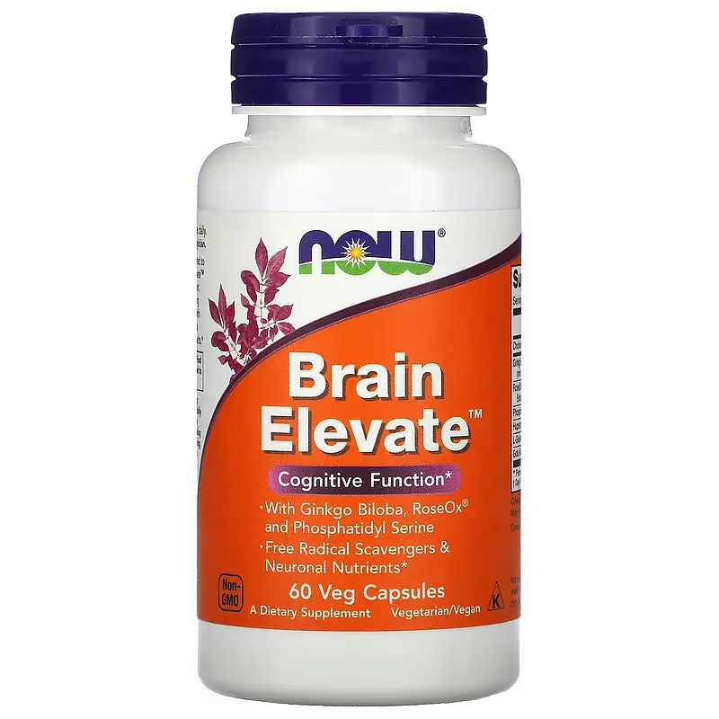 NOW Комплекс для Покращення Когнітивних Функцій Brain Elevate - 60 вег. капсул