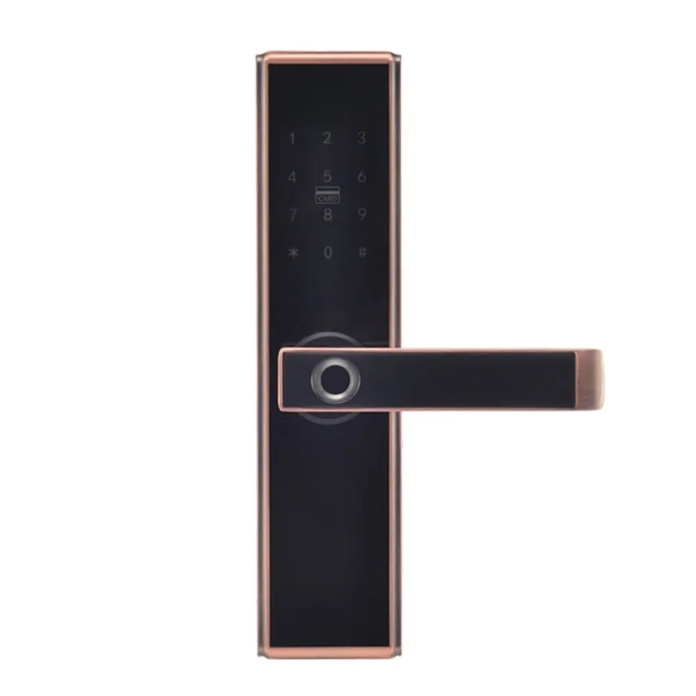 Замок біометричний автономний Trinix TRL-5109BTF Red Bronze Right з Bluetooth, зчитувачем відбитків пальців і карт Mifare (65-00049) - фото 5
