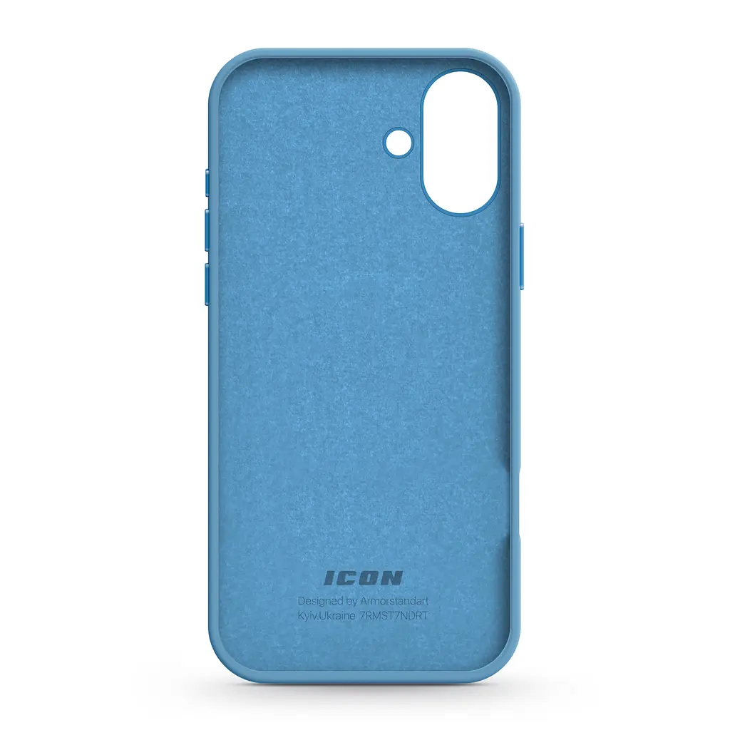 Силиконовый чехол для Apple iPhone 16 Plus, ICON2 Case, голубой, противоударный, панель, защита всего корпуса, матовая поверхность Soft Touch, выступает над дисплеем, совместим с защитными стеклами и пленками, с микрофиброй, ArmorStandart (ARM79633) - фото 2