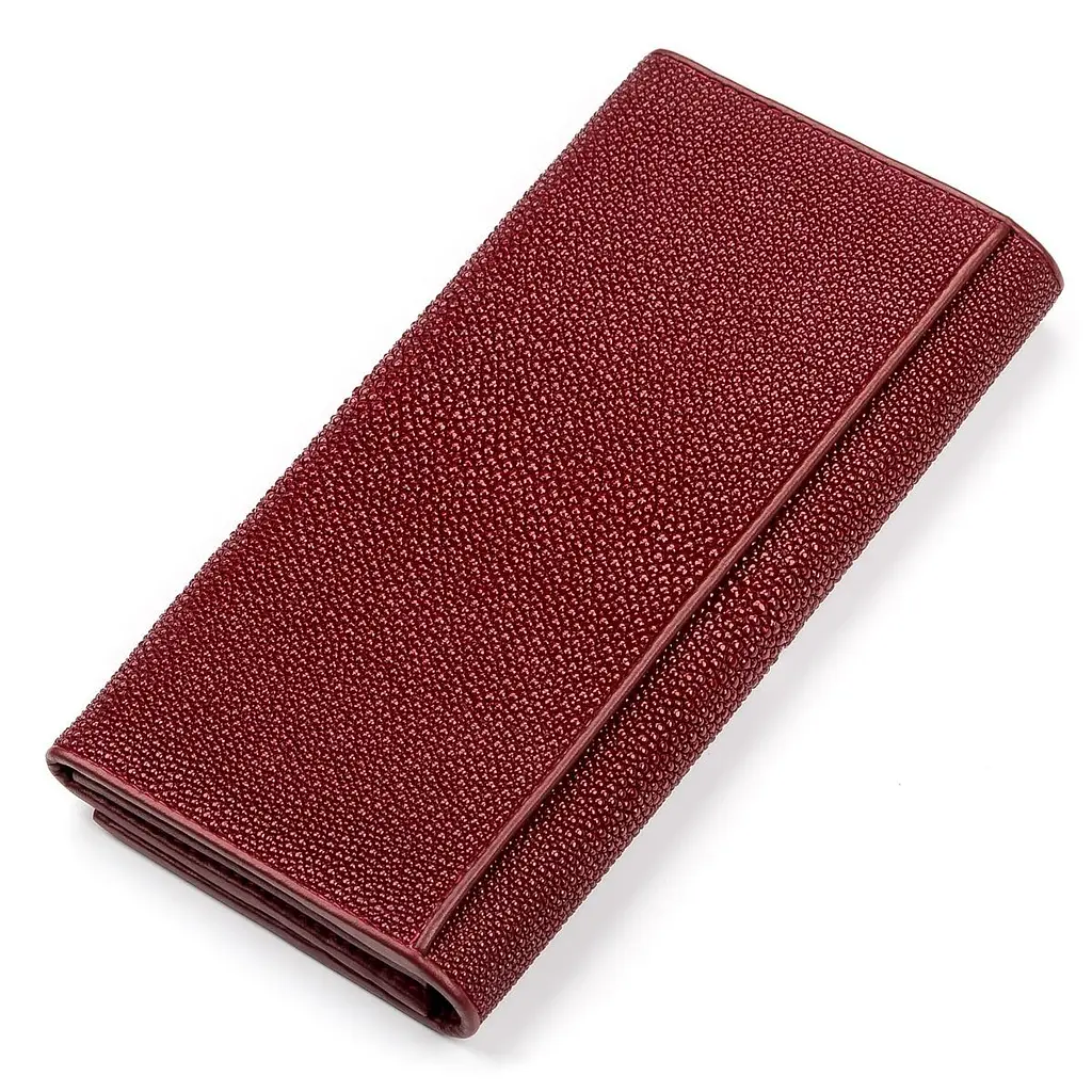 Гаманець жіночий STINGRAY LEATHER 18097 з натуральної шкіри морського ската бордовий - фото 2