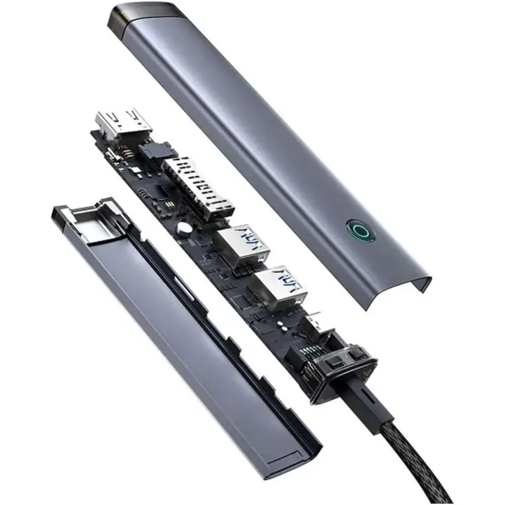 USB-Хаб Baseus UltraJoy Series 7-Port HUB AIR Space Grey (Type-C to HDMI4K@60Hz*1+USB3.0*2+PD*1+SD/TF3.0*1+3.5mm*1) (B00052803811-02) - фото 5