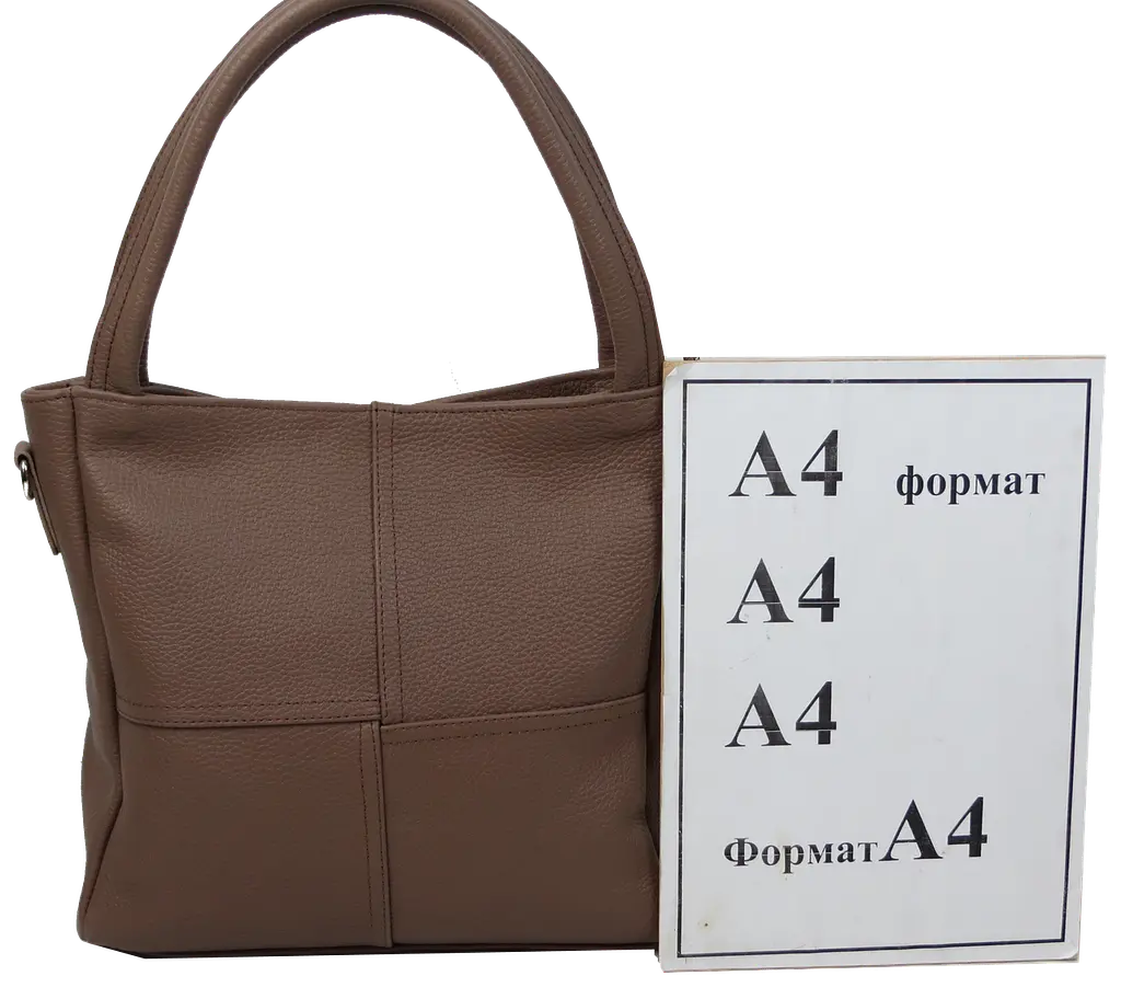 Жіноча шкіряна сумка на двох ручках Borsacomoda Коричнева - фото 8